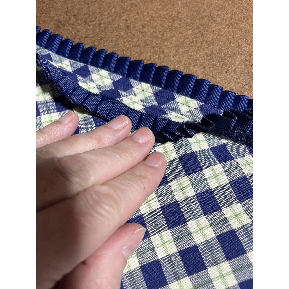Longaberger Basket Liner Blue Ribbon Plaid Liner Canning Basket Liner